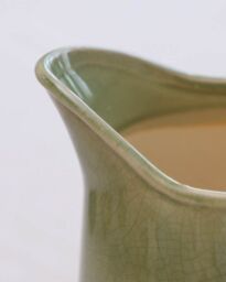 Dibor Sage Green Hallway Room Table Decor Ceramic Pitcher Jug Flower Vase - Size: Large - thumbnail 3