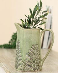Dibor Sage Green Hallway Room Table Decor Ceramic Pitcher Jug Flower Vase - Size: Large - thumbnail 2