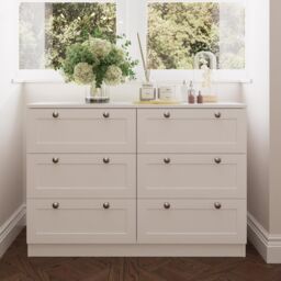 FWStyle White 6 Drawer Chest Of Drawers Panelled Bedroom Furniture - thumbnail 4