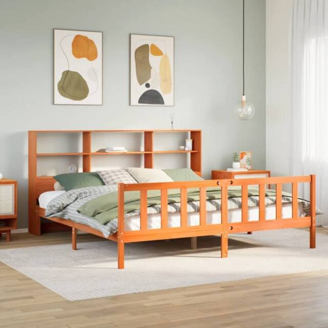Berkfield Home Bed Frame Frame Smoked Oak 75x190 cm Small Single Wood in Brown - Size: Super King - image 1