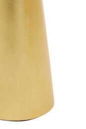 Orsina Large Gold Side Table With Conical Base, Unique Gold Finished Round Bedside Table, White Marble Side Table - thumbnail 5
