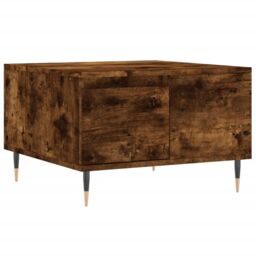 Berkfield Home Coffee Table Smoked Oak 55x55x36.5 cm Engineered Wood in Brown - thumbnail 2