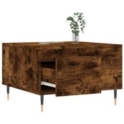 Berkfield Home Coffee Table Smoked Oak 55x55x36.5 cm Engineered Wood in Brown - thumbnail 4