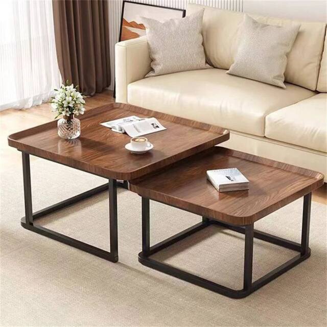 EONLION Coffee Table Set of 2 in Brown - Size: 100 cm - image 1
