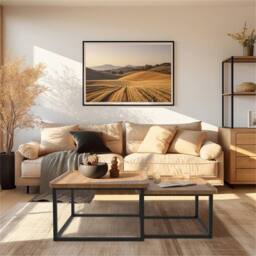 EONLION Coffee Table Set of 2 in Brown - Size: 100 cm - thumbnail 4