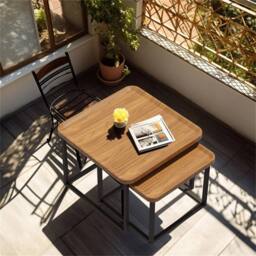 EONLION Coffee Table Set of 2 in Brown - Size: 100 cm - thumbnail 3