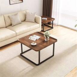 EONLION Coffee Table Set of 2 in Brown - Size: 100 cm - thumbnail 5