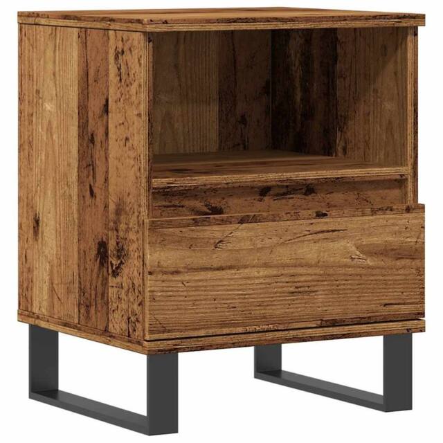 Berkfield Home Bedside Cabinet Old Wood 40x35x50 cm Engineered Wood in Brown - Size: 40 x 35 x 50 cm - image 1