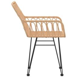Berkfield Home Garden Chairs 2 pcs with Armrest 56x64x80 cm PE Rattan in Tan - Size: 56 x 64 x 80 cm - thumbnail 5
