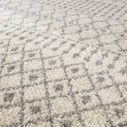 THE RUGS Soft Moroccan Diamond Shaggy Rugs & Runners Ivory Grey Living Room - Size: 80 cm x 300 cm - thumbnail 3