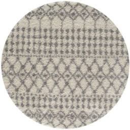 THE RUGS Soft Moroccan Diamond Shaggy Rugs & Runners Ivory Grey Living Room - Size: 80 cm x 300 cm - thumbnail 5