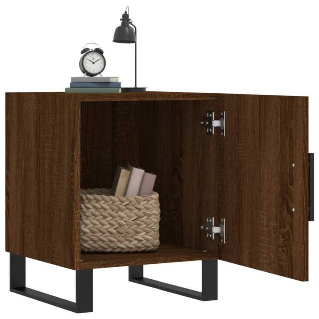 Berkfield Home Modern Bedside Cabinets 2 pcs Brown Oak 40x40x50 cm Engineered Wood - Size: 40 x 40 x 50 cm - image 1