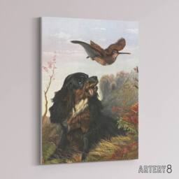 "Artery8 Cocker Spaniel Dog & Woodcock Arthur Tait Canvas Wall Art Print - Size: W12"" x H16""" - thumbnail 2