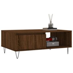 Berkfield Home Coffee Table Brown Oak 90x60x35 cm Engineered Wood - Size: 90 x 60 x 35 cm - thumbnail 3