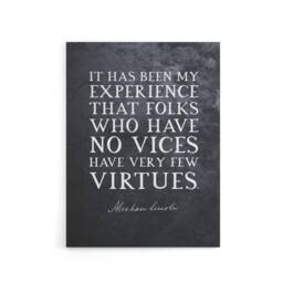 "Artery8 Abraham Lincoln Vices Virtues Quote Canvas Wall Art Print in Grey - Size: W18"" x H24""" - thumbnail 1