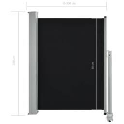 Berkfield Home Patio Retractable Side Awning 100 x 300 cm Black - thumbnail 9