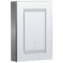 Wyld and Coco Luxor LED Mirror Cabinet Black Glass 40 x 60 cm Modern - thumbnail 2
