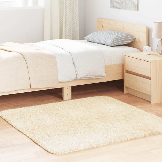 Berkfield Home Shaggy Rug High Pile NAVARRA Cream 120x120 cm Polyester - Size: Medium - image 1