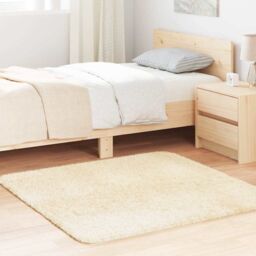 Berkfield Home Shaggy Rug High Pile NAVARRA Cream 120x120 cm Polyester - Size: Medium - thumbnail 1