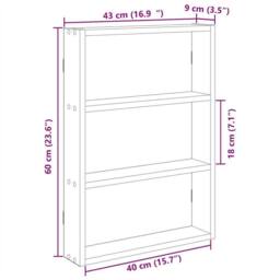 Berkfield Home Wall Shelf White 43x9x60 cm Engineered Wood - Size: 43 x 9 x 60 cm - thumbnail 9