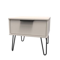 Ready Assembled 2 U Fuji 1 Drawer Wide Side Table (Ready Assembled) in Taupe - thumbnail 3