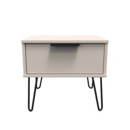 Ready Assembled 2 U Fuji 1 Drawer Wide Side Table (Ready Assembled) in Taupe - thumbnail 1