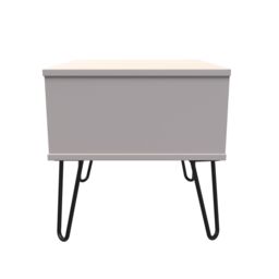 Ready Assembled 2 U Fuji 1 Drawer Wide Side Table (Ready Assembled) in Taupe - thumbnail 2