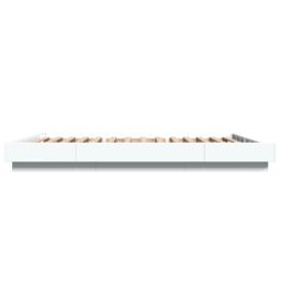Berkfield Home Bed Frame with LED Lights without Mattress White 140x200cm - Size: 140x200 cm - thumbnail 6