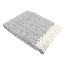 Native Natural Diamond Pattern Grey Wool Blanket - Size: Double - thumbnail 3