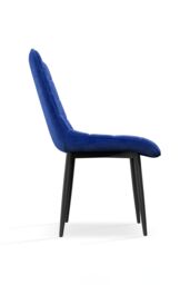 More4Homes Set of 2 Nova Modern Velvet Dining Chair Padded Seat Metal Legs in Blue - thumbnail 4