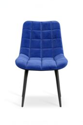 More4Homes Set of 2 Nova Modern Velvet Dining Chair Padded Seat Metal Legs in Blue - thumbnail 3