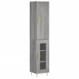 Berkfield Home Highboard Grey Sonoma 34.5x34x180 cm Engineered Wood - thumbnail 2