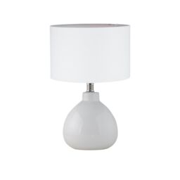 First Choice Lighting Set of 2 Tuscan - White Ceramic Lamps with White Shade - thumbnail 2