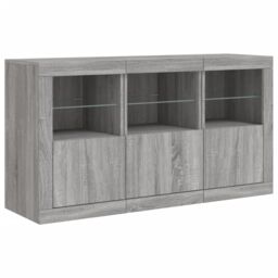 Berkfield Home Sideboard with LED Lights Grey Sonoma 123x37x67 cm - Size: 123 x 37 x 67 cm - thumbnail 5