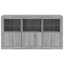 Berkfield Home Sideboard with LED Lights Grey Sonoma 123x37x67 cm - Size: 123 x 37 x 67 cm - thumbnail 6