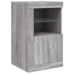 Berkfield Home Sideboard with LED Lights Grey Sonoma 123x37x67 cm - Size: 123 x 37 x 67 cm - thumbnail 9