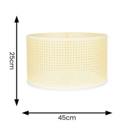 ValueLights Reni Natural Wicker with White Trim Easy Fit Drum Ceiling Lamp Shade - Size: Medium - thumbnail 8