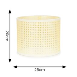 ValueLights Reni Natural Wicker with White Trim Easy Fit Drum Ceiling Lamp Shade - Size: Medium - thumbnail 6