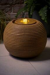ValueLights Solar Powered Round Ribbed Outdoor Garden Water Fountain Feature in Natural - thumbnail 2