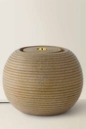 ValueLights Solar Powered Round Ribbed Outdoor Garden Water Fountain Feature in Natural - thumbnail 3