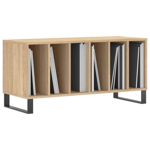 Berkfield Home Record Cabinet Sonoma Oak 100x38x48 cm Engineered Wood in Light Tan - Size: 100 x 38 x 48 cm - image 1