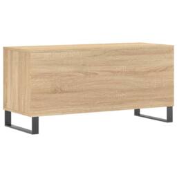 Berkfield Home Record Cabinet Sonoma Oak 100x38x48 cm Engineered Wood in Light Tan - Size: 100 x 38 x 48 cm - thumbnail 6