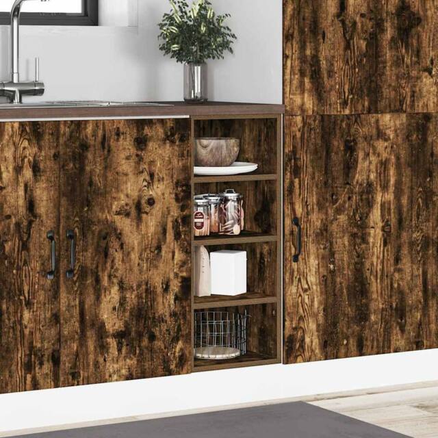 Berkfield Home Durable Bottom Cabinet Smoked Oak 30x44, 5x81, 5 cm Engineered Wood in Brown - image 1