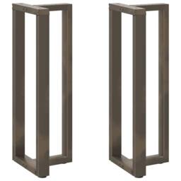 Berkfield Home Modern Bar Table Legs T-Shaped¬†2 pcs Natural Steel 50x35x(110-11 in Dark Grey - thumbnail 2