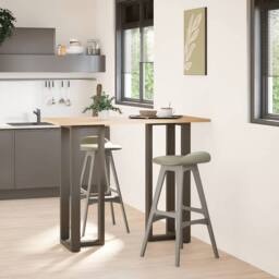 Berkfield Home Modern Bar Table Legs T-Shaped¬†2 pcs Natural Steel 50x35x(110-11 in Dark Grey - thumbnail 3