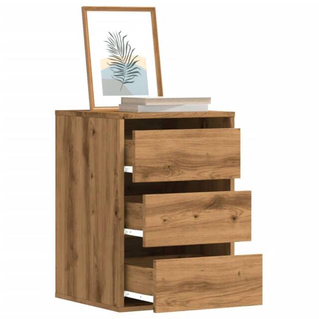 Berkfield Home Corner Chest of Drawers Artisian Oak 40x41x58 cm Engineered Wood in Brown - Size: 40 x 41 x 58 cm - image 1