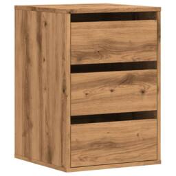 Berkfield Home Corner Chest of Drawers Artisian Oak 40x41x58 cm Engineered Wood in Brown - Size: 40 x 41 x 58 cm - thumbnail 2