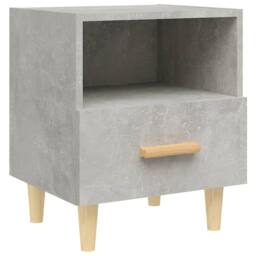 Berkfield Home Beautiful Bedside Cabinet Concrete Grey 40x35x47 cm - Size: 40 x 35 x 47 cm - thumbnail 3