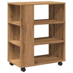 Berkfield Home Rolling Cabinet Artisan Oak 60x35x75 cm Engineered Wood in Brown - Size: 60 x 35 x 75 cm - thumbnail 2