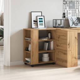 Berkfield Home Rolling Cabinet Artisan Oak 60x35x75 cm Engineered Wood in Brown - Size: 60 x 35 x 75 cm - thumbnail 3